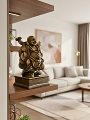 Standing Laughing Buddha - Premium Golden Idol